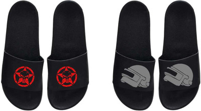 nvisan Men Slides(Grey, Red, Black , 6)