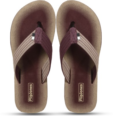 PAHNAVA Men Flip Flops(Brown , 10)