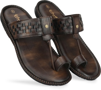 Lorence Fashion Hub Men Flip Flops(Brown , 8)