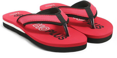 zebio Women Flip Flops(Red, Black , 8)