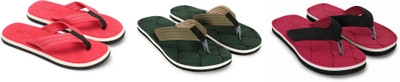 ARVSV Men Slippers(Green, Red, Pink , 8)