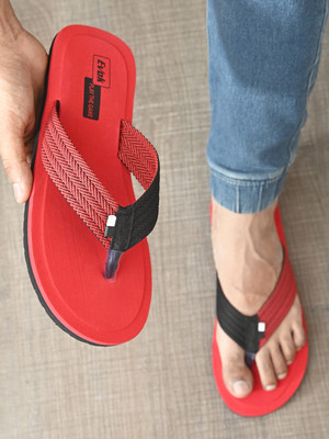 EVOK Men Flip Flops(Red , 9)