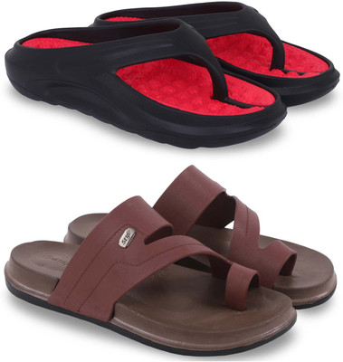 Pampy Angel Men Slippers(Red, Brown , 9)