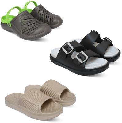 Acorn Men Slides(Green, Grey, Beige, Black , 9)