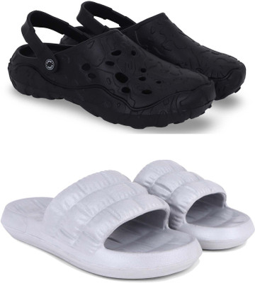 Kapani Fashion Men Clogs(Black, Grey , 6)