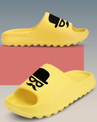 Keneye Men Trendy Stylish Arch Fit Support Slide For Men Extra Soft and Comfortable Slides(Yellow , 10)