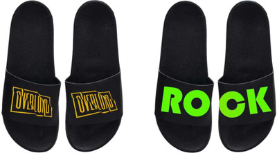 nvisan Men Slides(Yellow, Green, Black , 9)