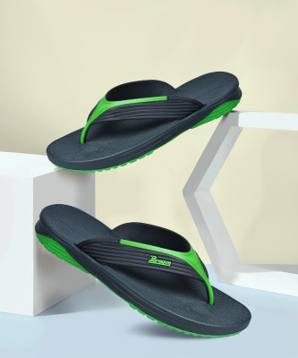 Paragon Men EVK3409G Men's Waterproof Dark Grey Neon Green Flip Flops for Everyday Use Slippers(Green , 8)