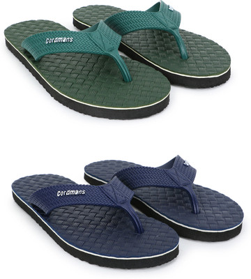 Cordmans Men Slippers(Green, Navy , 7)