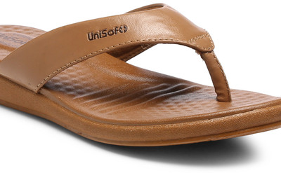 Unisoft Women Flip Flops(Beige , 7)