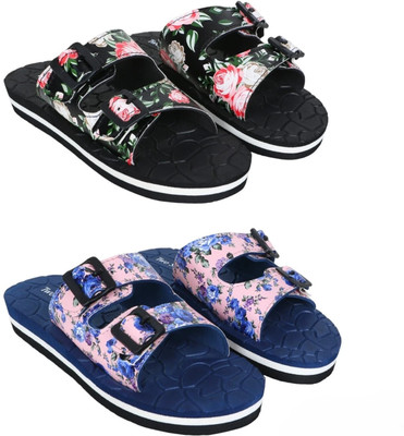 TWO SOFT Women Slides(Multicolor , 8)