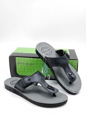 Foot Colours Men Flip Flops(Blue , 10)