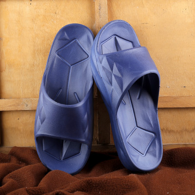 CARRITO Men EVA Stylish & Comfortable for Men/Boys Waterproof Flat Slides/Slippers Slides(Navy , 10)