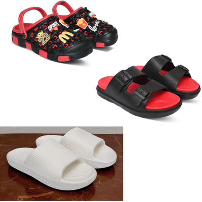 Acorn Men Slides(Red, Red, White , 6)