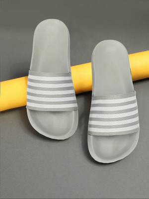 P R SHOES Men Slides(Grey , 8)