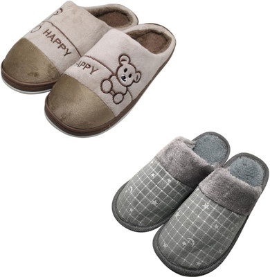 Mahi Enterprises Men Flip Flops(Beige, Grey , 6)