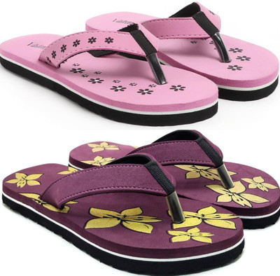 VAHMAH Women Slippers(Pink, Purple , 6)