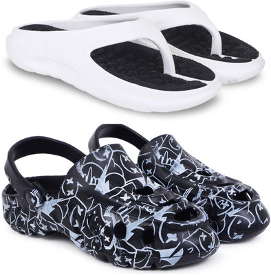 Pampy Angel Men Slippers(White, Black , 6)