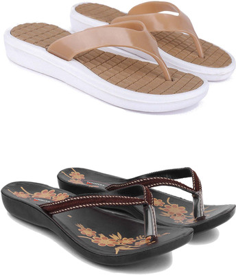 Pennen Women Slippers(Brown , 7)