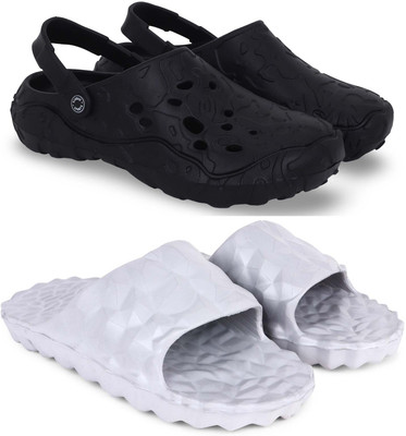 Kapani Fashion Men Clogs(Black, Grey , 6)
