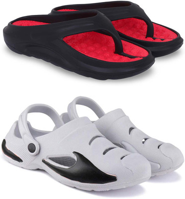 Pampy Angel Men Slippers(Red, Grey , 8)