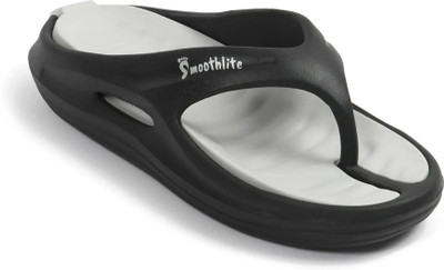 Smoothlite Men Slippers(Black, Grey , 8)