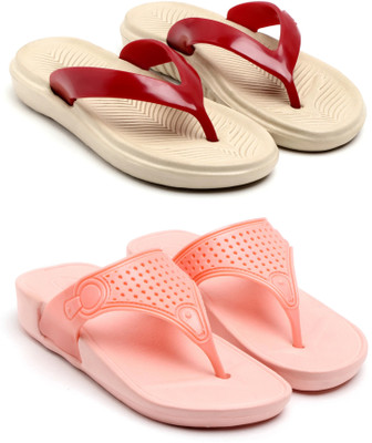 TAFFRAL Women Trending Stylish Lightweight Comfort Combo Slipper Flip Flops(Multicolor , 7)