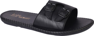 STYLE HEIGHT Men Slides(Black , 9)