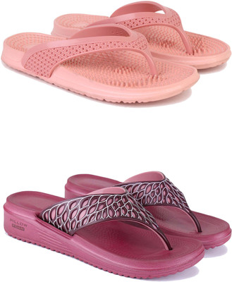 ABN Women Flip Flops(Maroon, Orange , 8)