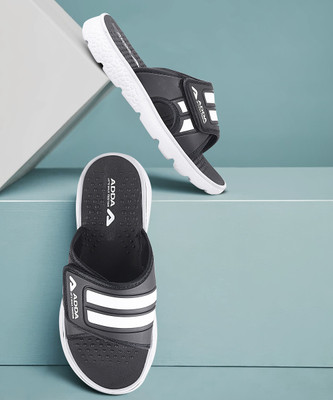 Adda Men Slides(Black, Grey , 7)