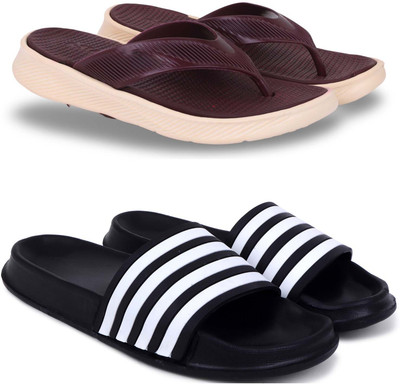 Pampy Angel Men Slippers(Maroon, Black , 10)