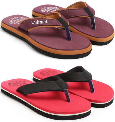 VAHMAH Women Slippers(Maroon, Red , 7)