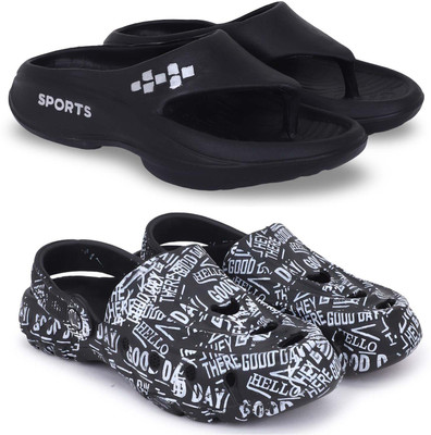 Pampy Angel Men Slippers(Black, Black , 7)