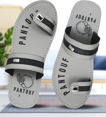 pantouf Men Flip Flops(Grey , 9)