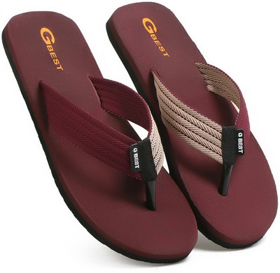 G Best Men Flip Flops(Maroon , 9)