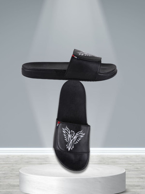Shoe Mate Men Slides(Black , 10)