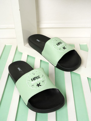HRX by Hrithik Roshan Men Slides(Black, Green , 6)