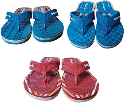 DEEPAKTRADERS Men Slippers(Blue, Blue, Red , 10)