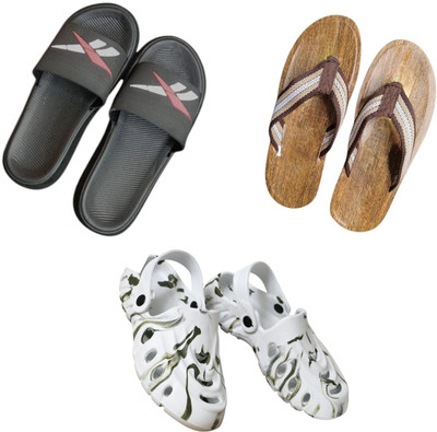 BLIBBERS Men Slippers(Black, Brown, White , 9)