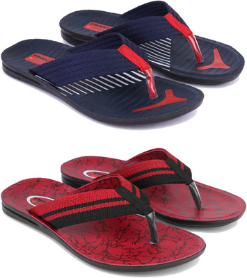 Pennen Men Flip Flops(Red , 9)