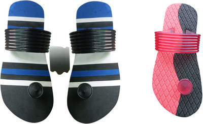 skyflip Men Slides(Blue, Red , 10)