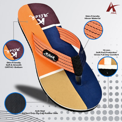 Altek Men Flip Flops(Navy , 8)