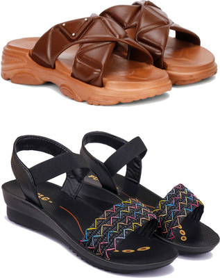 Pennen Women Slippers(Black , 5)