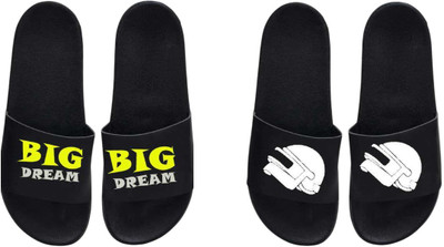 nvisan Men Slides(Yellow, Black , 8)