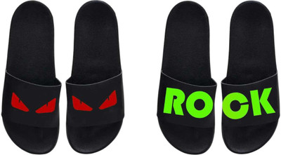 nvisan Men Slides(Red, Green, Black , 7)