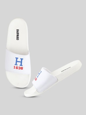 HARVARD Men Slides(White , 7)