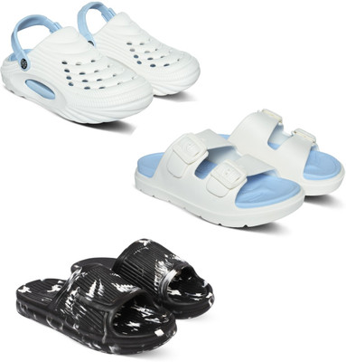 Acorn Men Slides(White, Blue, Black , 9)