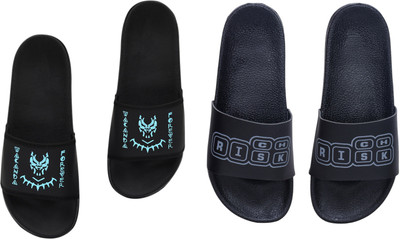 Digimahadev Men Flip Flops(Black , 10)