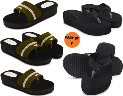 parasmisti Women Slippers(Black , 5)