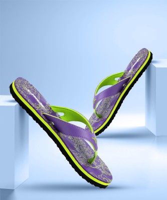 Sparx Women Women SFL-503 Purple Fluorescent Green Flip Flops(Purple, Green 3)